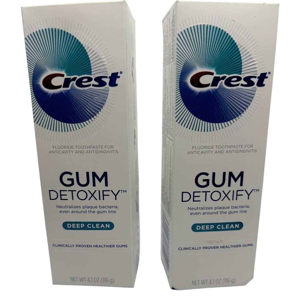 Crest Gum Detoxify‎ Deep Clean Fluoride Toothpaste 4.1 oz 2 Pack Bundle